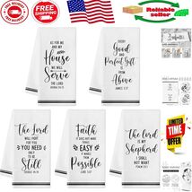 5-Pcs Absorbent Bible Verse Dish Towels - Stylish Quick Dry Kitchen Cloths - $526.10 MXN