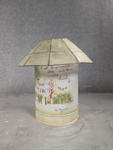 Rare Tin Candle Cover With Lamp Shade by D. Morgan 7.5&quot; Tall - £12.58 GBP