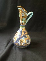 Gialletti Vintage Italian Byzantine Style Gold Mosaic Ewer  Deruta - $125.00