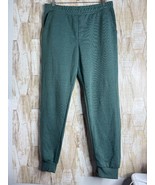 Crane Jogger Pants Mens L Green Flat Front Pullover Elastic Waist Drawst... - $311.74 MXN