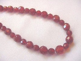 (v319-22) faceted Orange Carnelian Beads gemstone bead 22&quot; long Necklace JEWELRY - £58.07 GBP