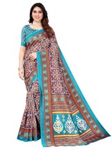 Art Silk Abstract Printed Pochampally Saree + Unstitched Blouse - £31.93 GBP