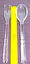 Clear Depression Glass Salad Fork &amp; Spoon Set 1930-40&#39;s Imperial Glass U... - £24.17 GBP