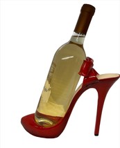 Stiletto Shoe Wine Bottle Holder Red Bow Heel Poly Resin Woman Bar Bachelorette image 2