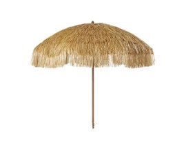 6 Foot Tiki Tropical Beach Umbrella Brown Thatch Hawaiian Pool Patio Party - £39.16 GBP