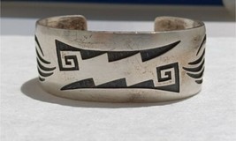 Vintage Steven Pooyouma Hopi Bear Paws Sterling Silver Cuff Bracelet - £498.97 GBP