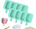 Popsicle Molds For Kids, 2 Pcs Silicone Cake Pop Mold 4 Cavities Homemad... - £16.03 GBP