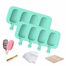 Popsicle Molds For Kids, 2 Pcs Silicone Cake Pop Mold 4 Cavities Homemade Ice Po - £15.81 GBP