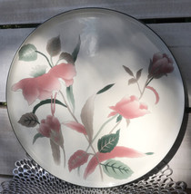 Mikasa Continental 12” Cake Plate Tray Platter Silk Flowers Pink Seafoam Grn - $29.39