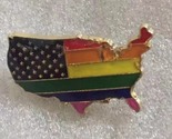 6 Pack of Rainbow USA Map Lapel Pin - $18.88