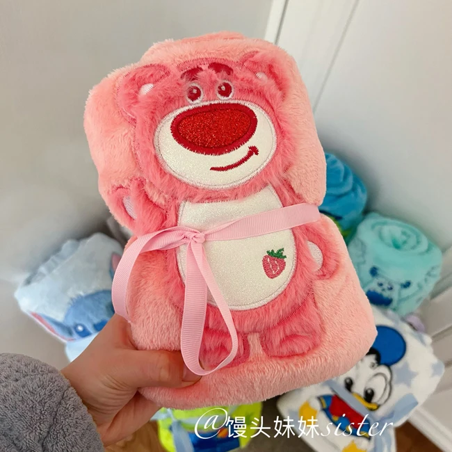 Disney Mickey &amp; Stitch Cartoon Nap Blanket 80x100cm - Lotso Flannel Blanket - $14.65