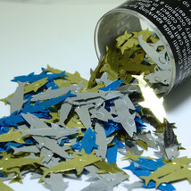 Tabletop Shark Blue Gold Silver mix confetti Bag 1/2 Oz Free Shipping CCP8218 - £5.41 GBP+