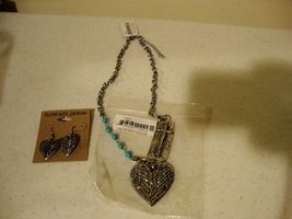 Silver Heart - Cross Necklace and Earring set image 4