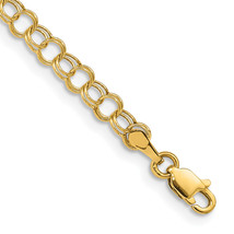 14k Hollow Double Link Charm Bracelet DO350 - $5,986.82 MXN+
