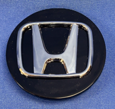 Set of 4 - Honda Wheel Rim Center Caps - Black with Chrome Logo - 69mm/2... - £23.26 GBP