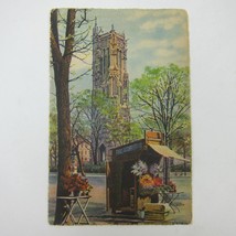 Art Postcard Color Paris France By Strolling St. James Tower Yvon Antique RARE - £15.94 GBP