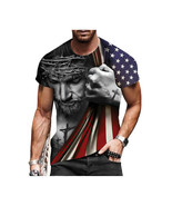 Jesus America The Cross   Religious &amp; Patriotic T-Shirt Crew Neck Short ... - $378.62 MXN