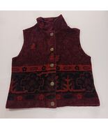 Vintage County Clothing Co. Sweater Vest Womens Red Floral Fleece 90s Si... - $486.24 MXN