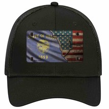 Oregon/American Flag Novelty Black Mesh License Plate Hat - $28.99