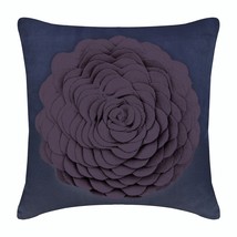 Purple Faux Suede Fabric 16&quot;x16&quot; Rose Flower Pillow Covers, Plum Rose - £28.98 GBP+