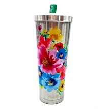 Pioneer Woman Tumbler Double Wall Hot Cold Vacuum Insulated 24 oz Tritan Straw - $24.22