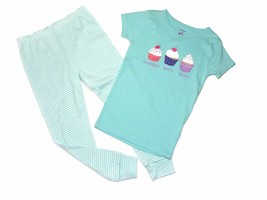 Carter&#39;s Girl&#39;s Cupcake Short-Sleeved Pajama Top and Striped Pj Pants Se... - €12,82 EUR