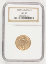 2005 1/4 Oz. G $ 10 Oro American Eagle Selezionato Da NGC Come - $792.14