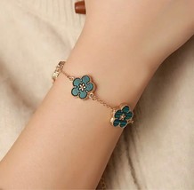 Fashion Summer Sweet Colorful Five Leaves Flower Bracelets For Girl Women - £13.17 GBP