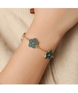 Fashion Summer Sweet Colorful Five Leaves Flower Bracelets For Girl Women - £12.98 GBP