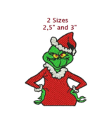 Dr Seuss Christmas Grinch digitized filled embroidery design Digital Dow... - £3.51 GBP