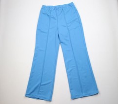 Vtg 70s Streetwear Womens 16 Knit Wide Leg Bell Bottoms Pants Carolina Blue USA - £54.27 GBP