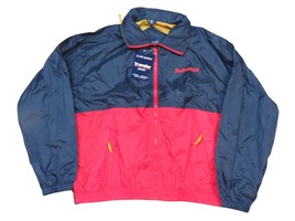 Budweiser Swingster Travel Jacket L 1990s Red Blue Packable Windproof NEW - $49.45