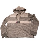Victoria’s Secret PINK Quarter Zip Hoodie Sweatshirt Gray White Logo Large - $274.48 MXN
