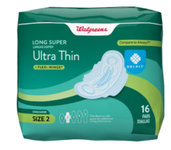 Ultra Thin Long Super Maxi Pads with Flexi Wings Unscented, Size 216.0ea - $13.99