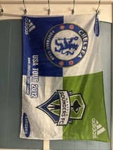 adidas Chelsea Football Club Seattle Sounders FC Flag 24&quot;x36&quot; USA Tour 2012 - $19.16 CAD