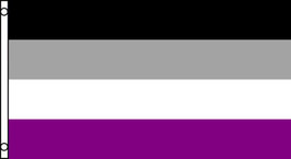 Asexuality Flag 3x5 ft Asexual Pride Banner Sign LGBT Black Gray Purple Stripe - £13.44 GBP