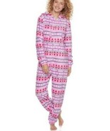 Womens One Piece Pajamas Christmas SO Gnome Hooded Long Sleeve Zip Fleec... - £23.36 GBP