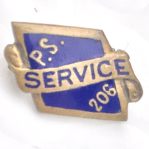 P.S. Service 206 Vintage Pin Gold Tone Enamel - £9.82 GBP