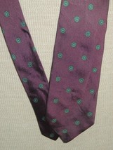 Gianni Versace Italy Neck Tie/Necktie Silk purple green 57&quot;x3&quot; NARROW Vintage - £11.15 GBP