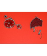 Stained Glass/Suncatcher-Stained Glass Art-Kite Red Color and Two Wheel ... - $18.00