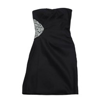 La Scala Dress Womens S Black Strapless Front Pleated Beaded Back Zip Ou... - $29.68
