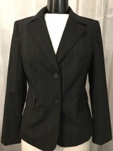 Ann Taylor Loft Women&#39;s Blazer Petites Black Wool Fully Lined 2 Button S... - $23.76