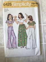  Simplicity Pattern 6425 Girls Crop Top Wrap Skirt Bell-Bottoms Sz 12 - £12.68 GBP