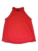 W5 Mock Neck Tank Blouse Small Womens Red Sleeveless Pullover Casual - £13.98 GBP