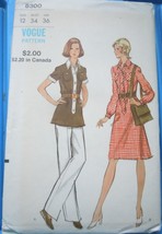 Vogue Misses Dress Tunic &amp; Pants Size 12 #8300 Uncut - $9.99