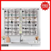 Elegant Farmhouse Kitchen Curtains - Vintage Chicken &amp; Rooster Design, 3... - $41.70
