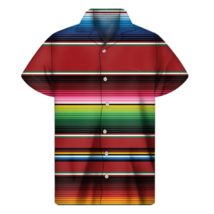 Mexican Serape Hawaiian Shirt For Men Full sizes S-5XL Unique Beach 3D H... - £8.27 GBP+