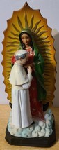 GUADALUPE POPE VIRGIN MARY RELIGIOUS CATHOLIC FIGURINE STATUE - £24.74 GBP