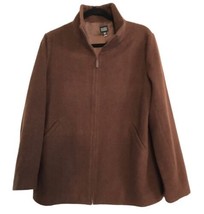 EILEEN FISHER Womens Sz Small 100% Wool Cinnamon Brown Full Zip Jacket - £19.12 GBP