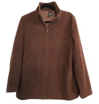 EILEEN FISHER Womens Sz Small 100% Wool Cinnamon Brown Full Zip Jacket - £18.73 GBP